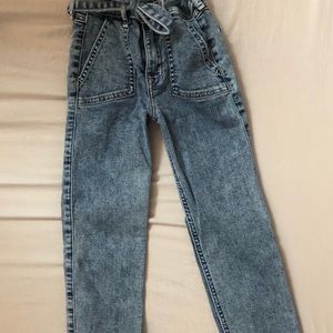 Slim Abercrombie paper bag waist jeans